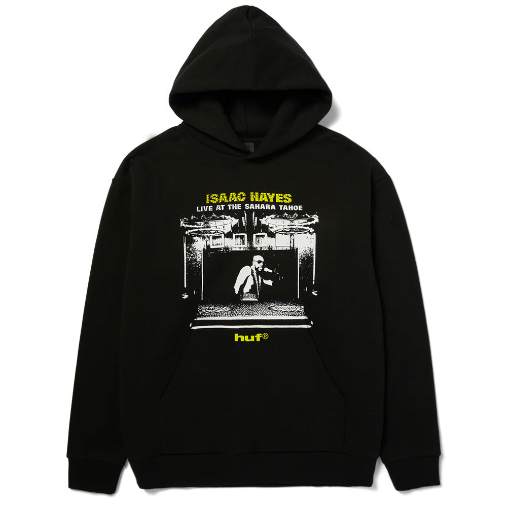 huf pf00775 x isaac hayes tahoe heavyweight hoodie black