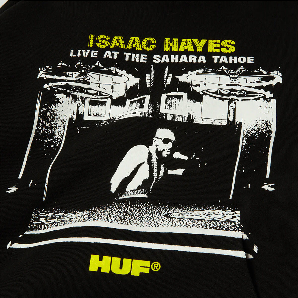 huf pf00775 x isaac hayes tahoe heavyweight hoodie black