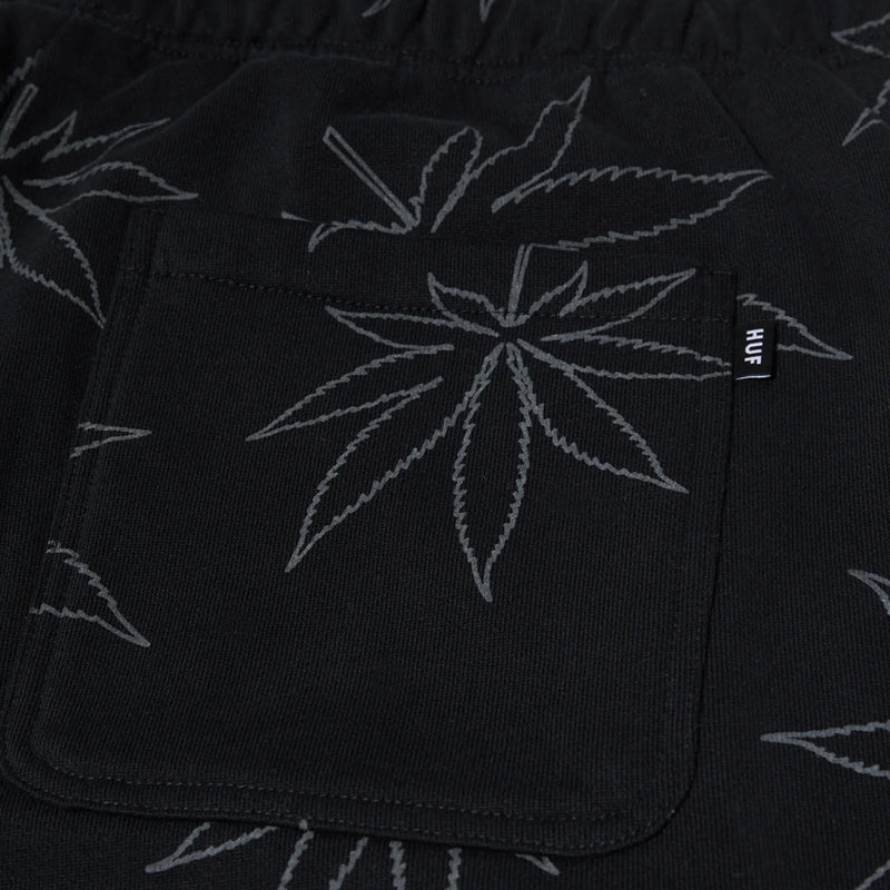huf pt00301 plantlife fleece pant black
