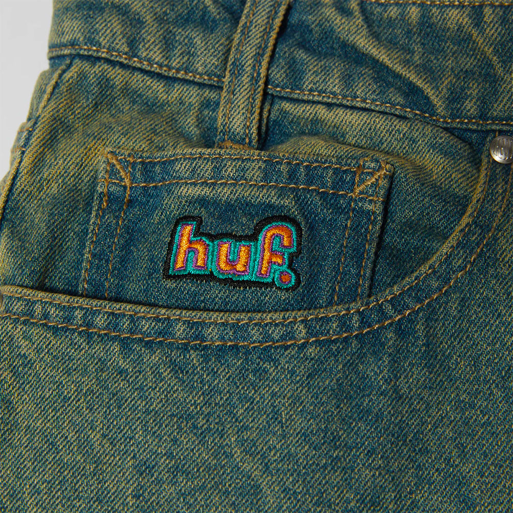 huf pt00370 cromer washed pant indigo earth