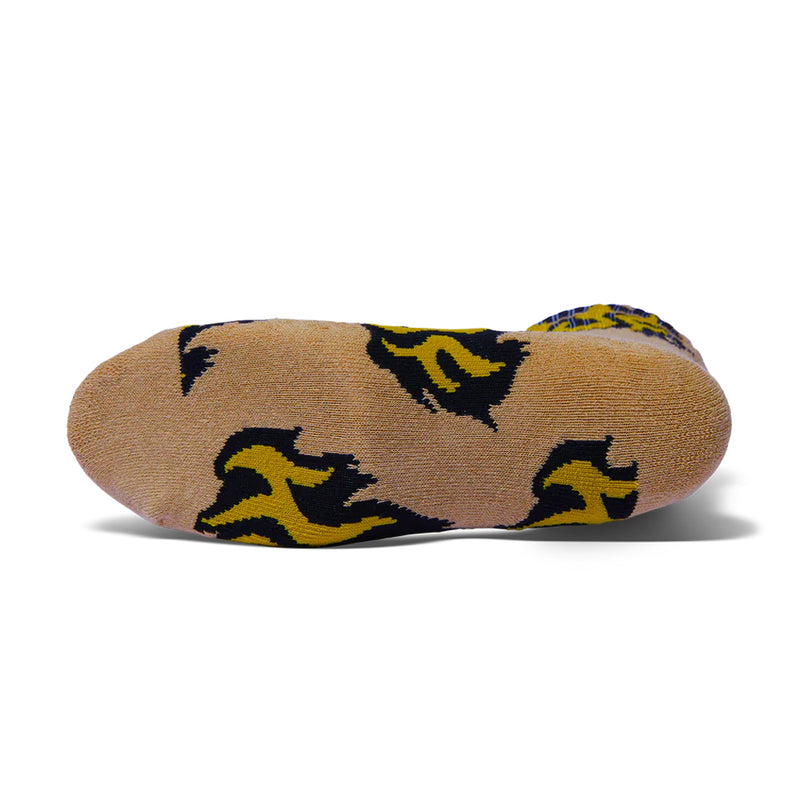 huf sk00796 flamin crew socks oatmeal