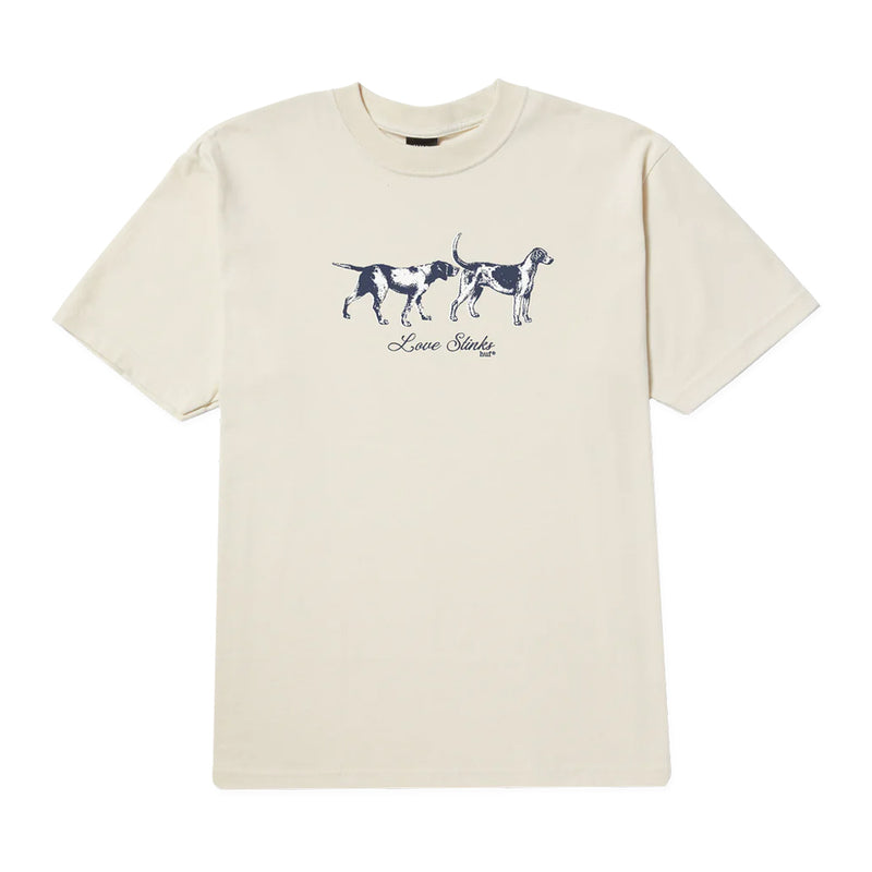 huf ts02090 love stinks t shirt bone