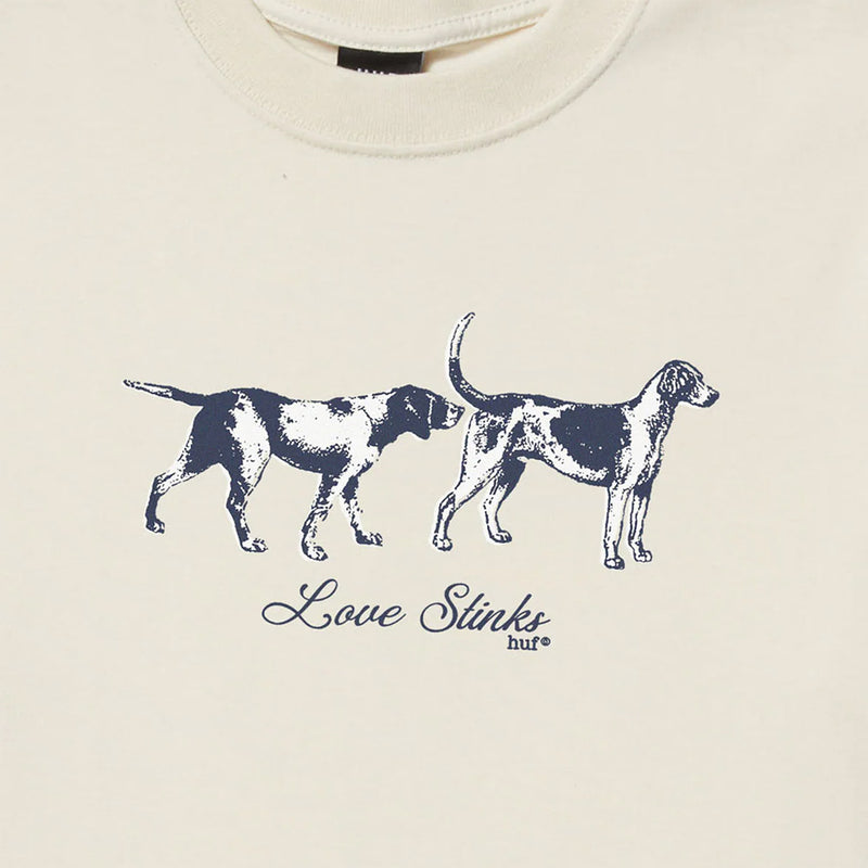 huf ts02090 love stinks t shirt bone