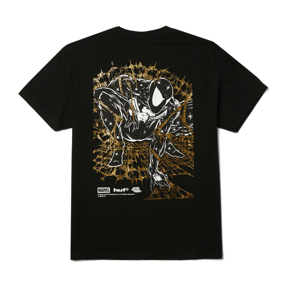 huf ts02723 x marvel spider man arachknight t shirt black