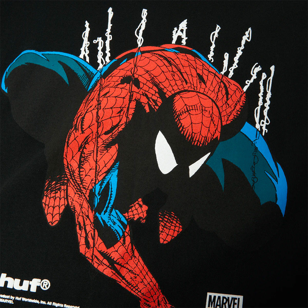 huf ts02725 x marvel spider man perceptions t shirt black white