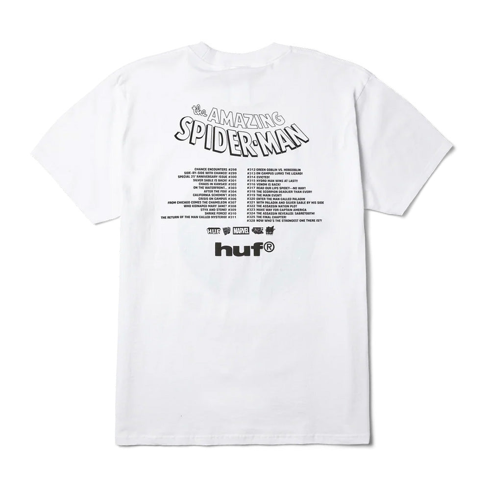 huf ts02725 x marvel spider man three hundred t shirt white