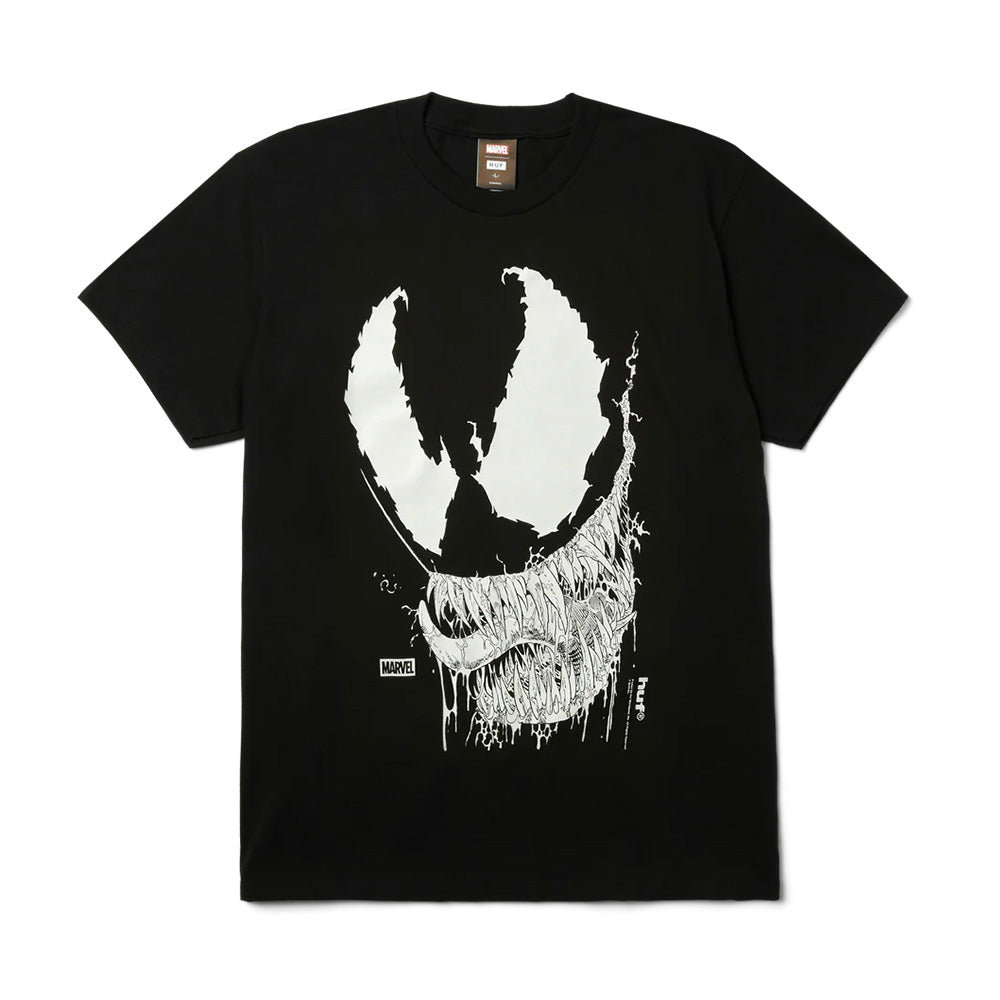 huf ts02726 x marvel spider man vile t shirt black white