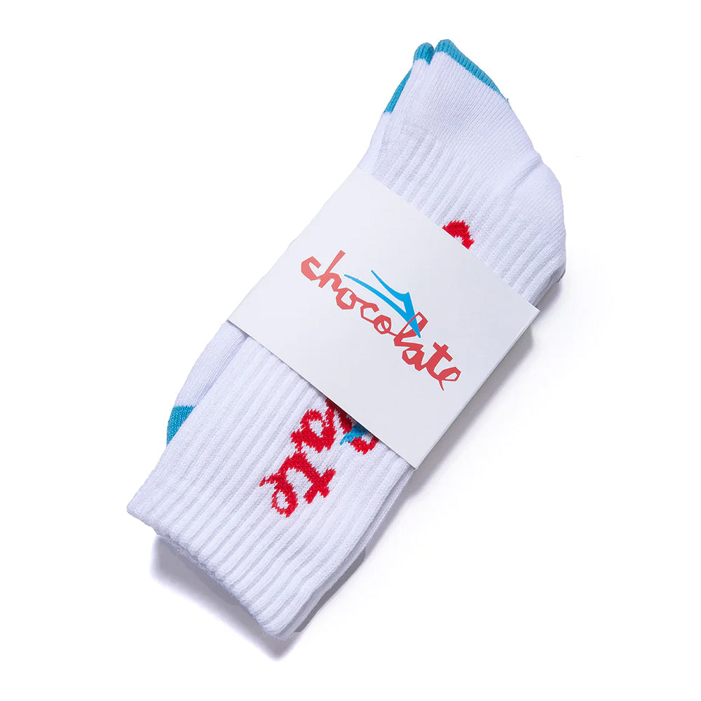 lakai x chocolate la124119 white chunk logo sock white