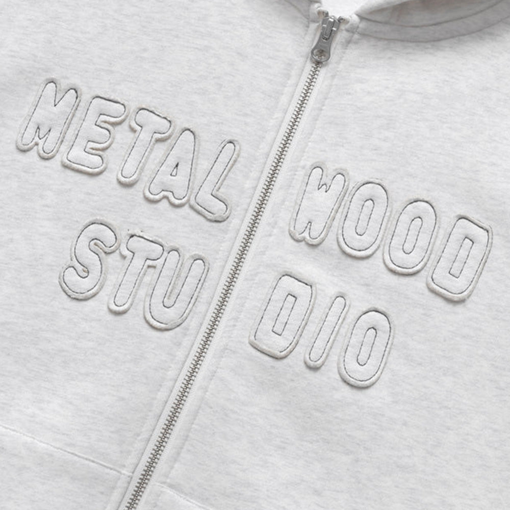 METALWOOD CUTIE ZIP HOODED SWEATSHIRT // HEATHER GREY