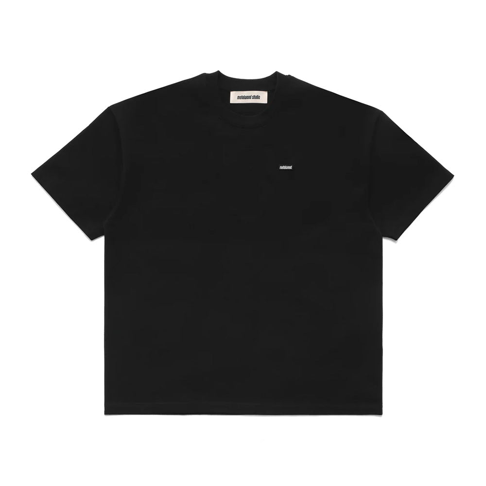 metalwood mws253 18 blk heavy mini metal logo t shirt black