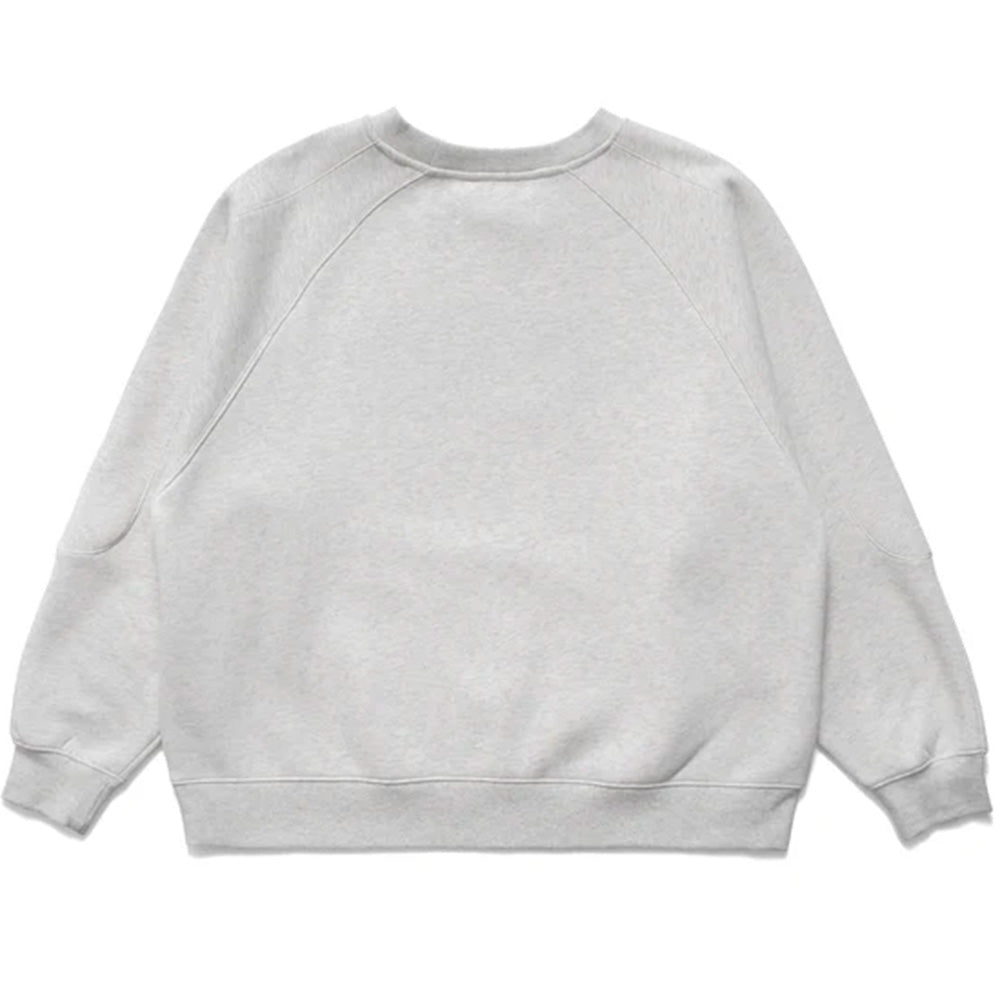 METALWOOD METALWOOD PLAID OVAL LOGO RAGLAN CREWNECK SWEATSHIRT // HEATHER GREY