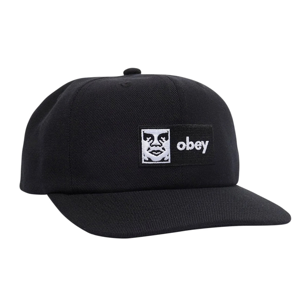 obey 100580351 obey case 6 panel classic snapback black