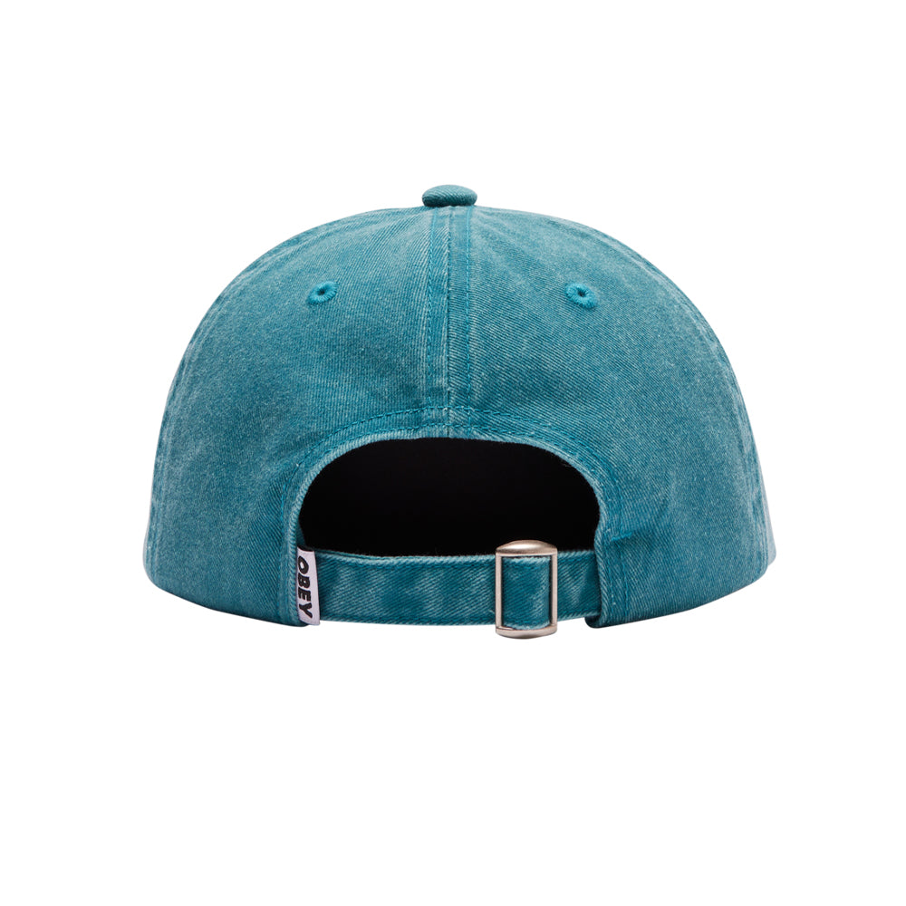 obey 100580367 pigment lowercase 6 panel strapback pigment teal