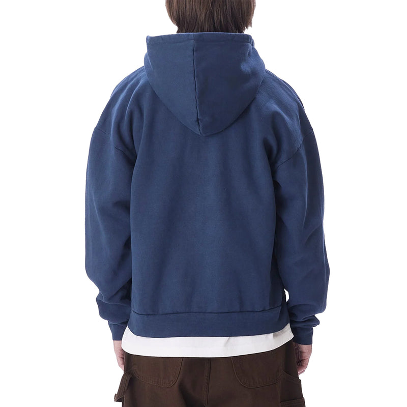 obey 112460019 lowercase pigment zip hood pigment academy navy