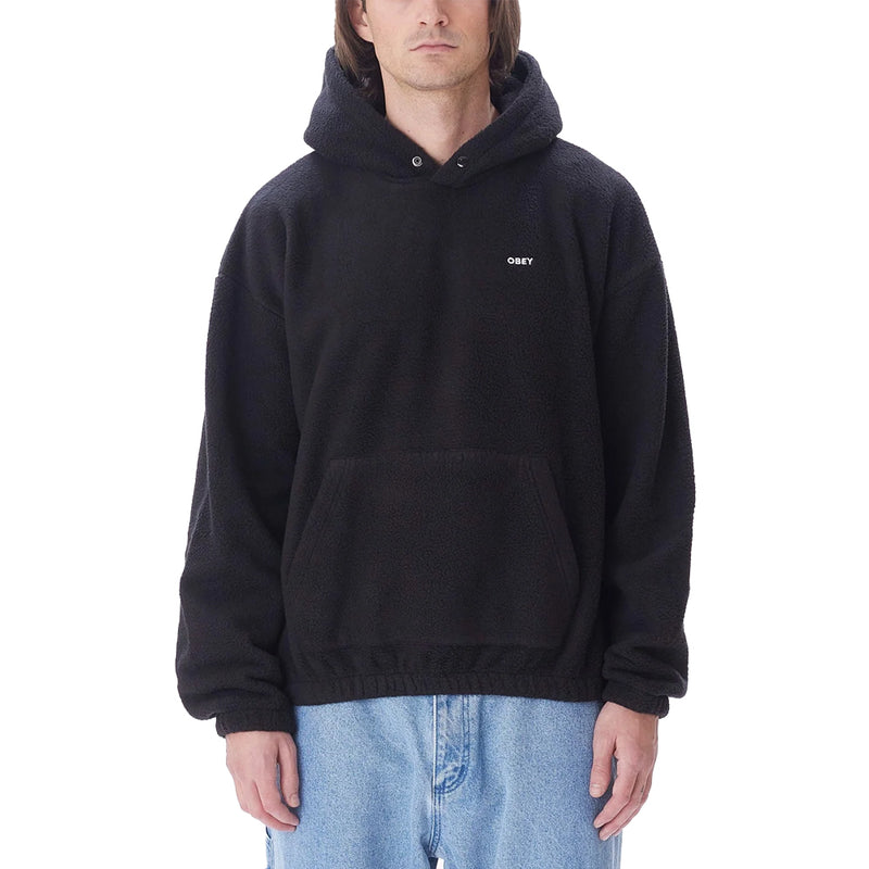 obey 112470193 bold polar fleece hood black