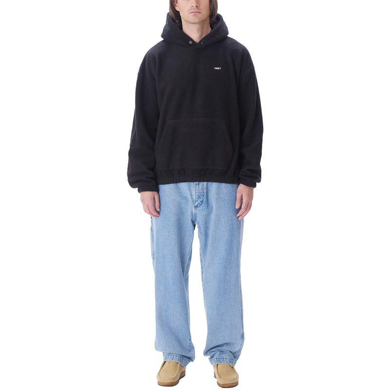 obey 112470193 bold polar fleece hood black