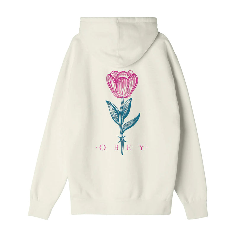 obey 112843591 obey barbwire flower hood unbleached