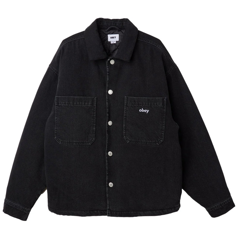 obey 121160049 painters denim jacket faded black