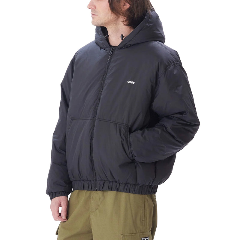 obey 121800547 retreat hooded jacket black