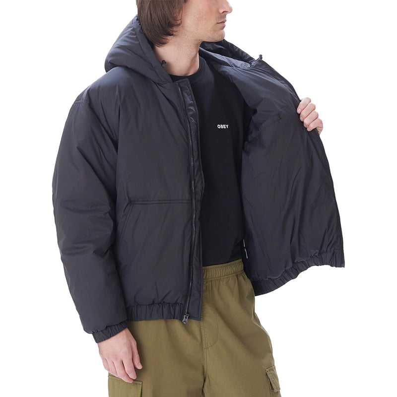 obey 121800547 retreat hooded jacket black