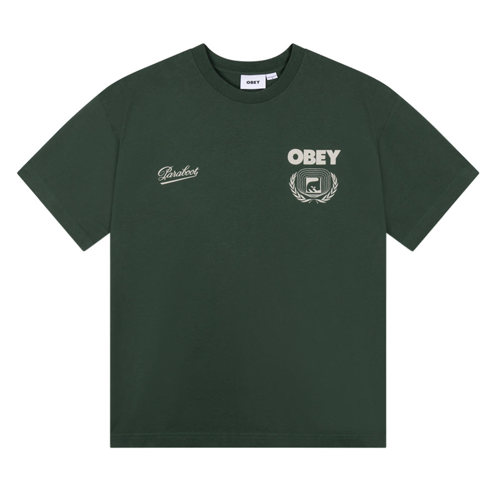 obey 131080386 x paraboot kranks tee shirt paraboot green