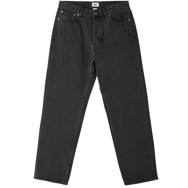 obey 142010077 hardwork denim pant faded black