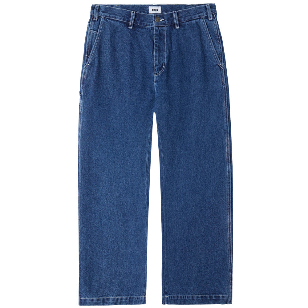 obey 142010078 hardwork carpenter denim stonewash indigo