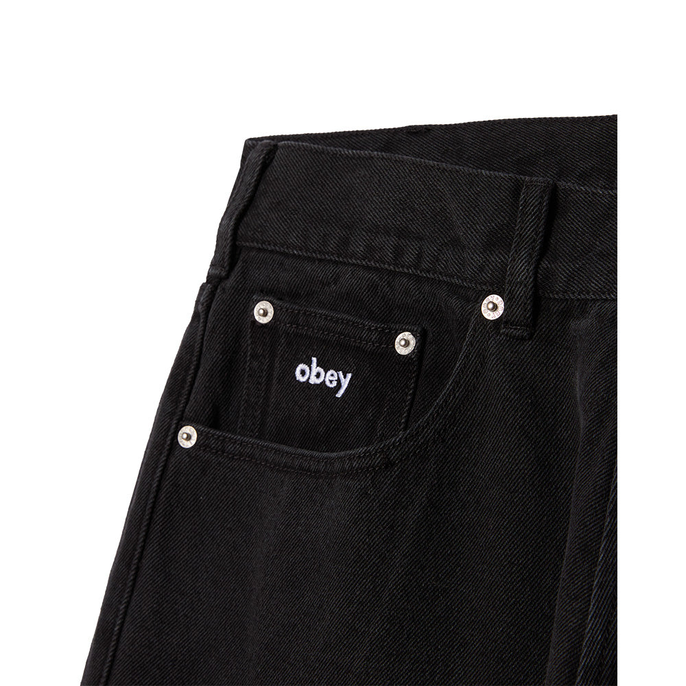 obey 142010087 bigwig baggy denim pant washed black
