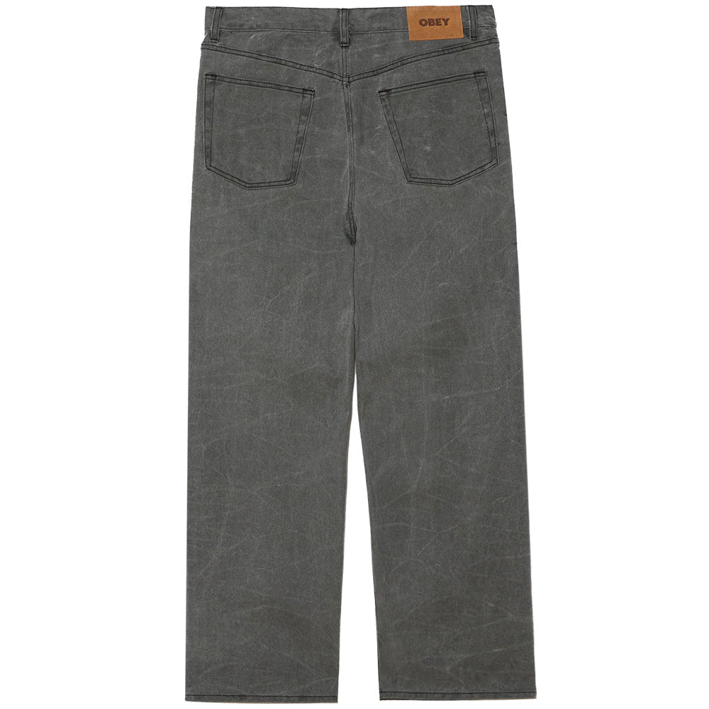 obey 142010111 classic wrinkle baggy denim black wrinkle wash
