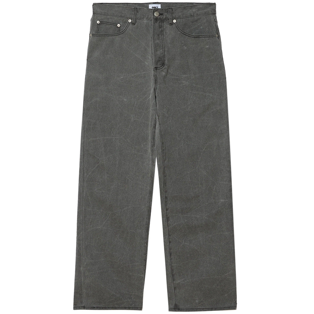 obey 142010111 classic wrinkle baggy denim black wrinkle wash