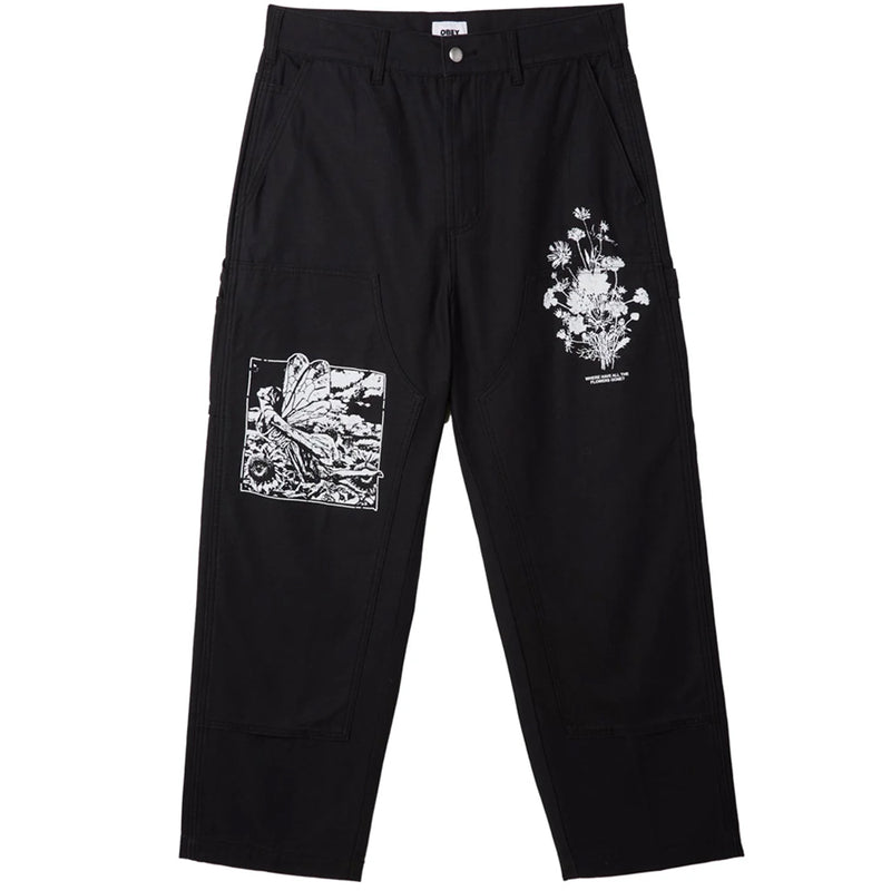 obey 142020222 big timer twill printed carpenter pant digital black