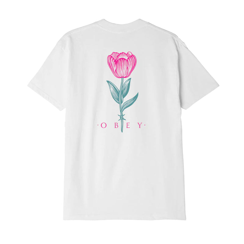 obey 165263591 obey barbwire flower tee white