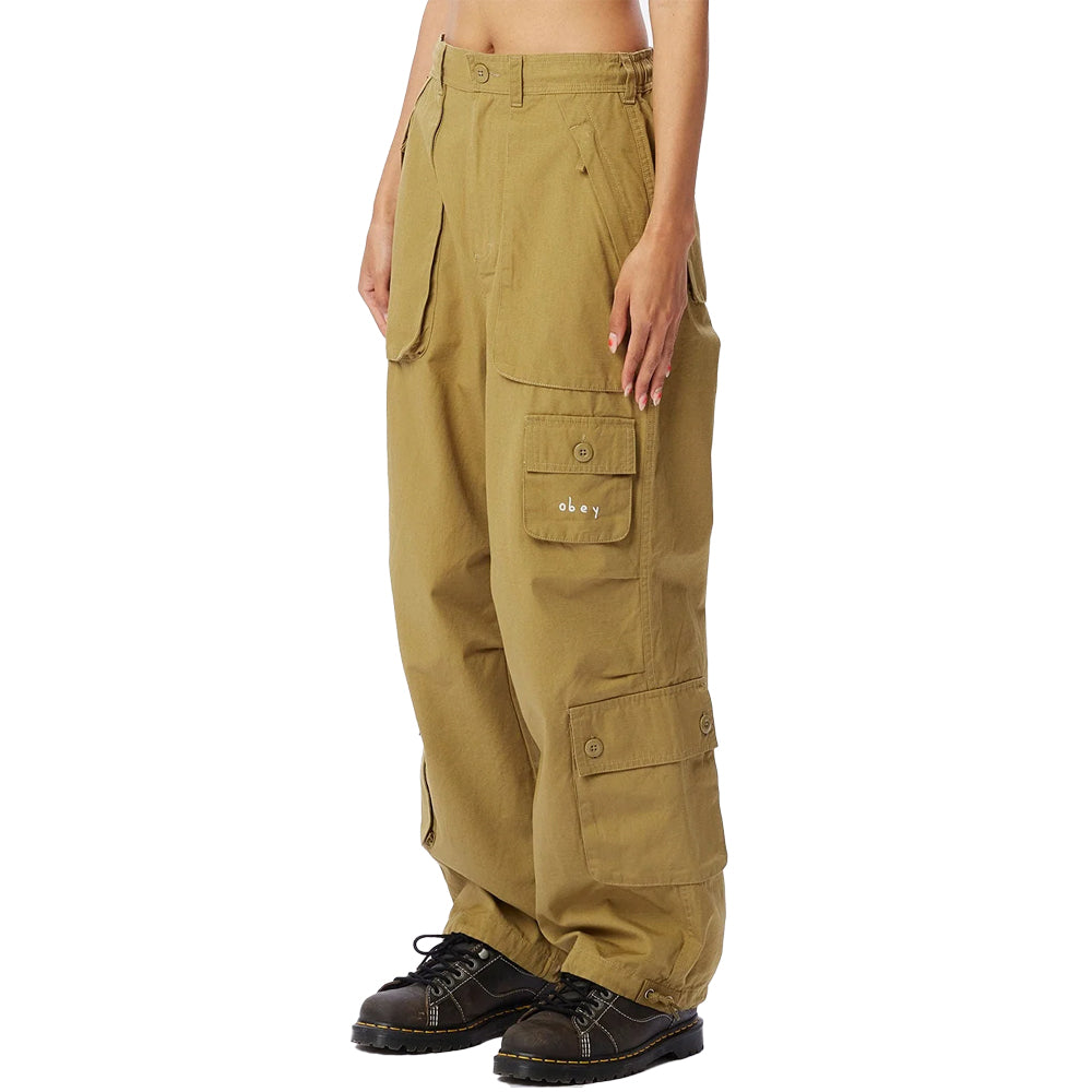 obey 242020096 raine utility cargo pant olive oil
