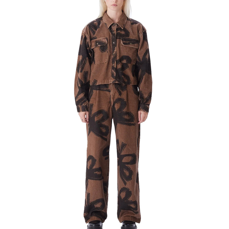 obey 242020103 nabi baggy cord pant  catechu wood multi