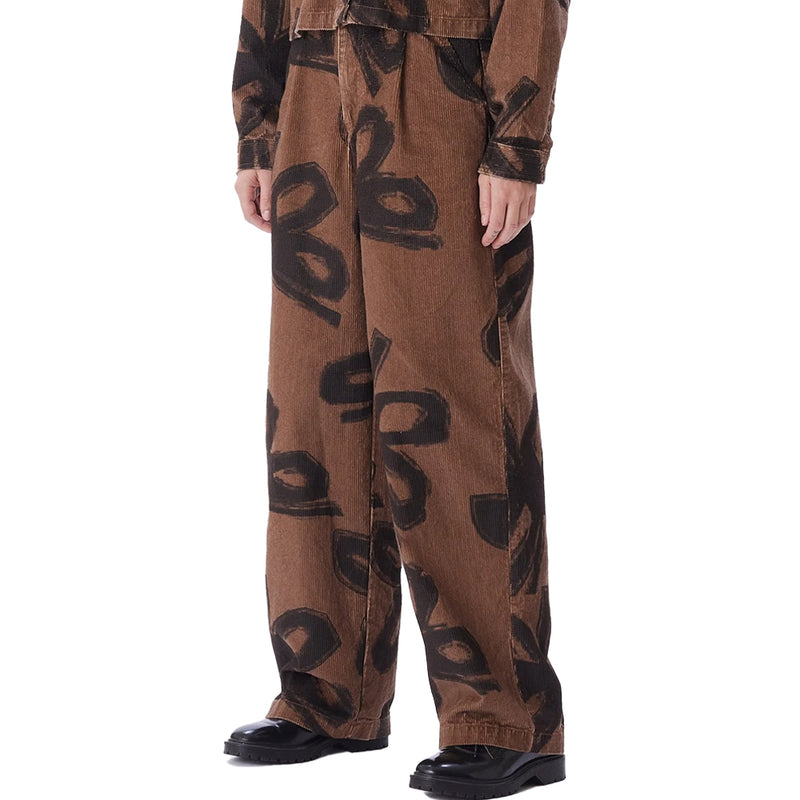 obey 242020103 nabi baggy cord pant  catechu wood multi