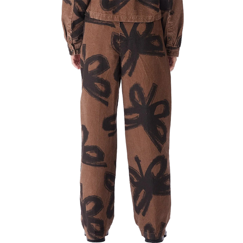 obey 242020103 nabi baggy cord pant  catechu wood multi