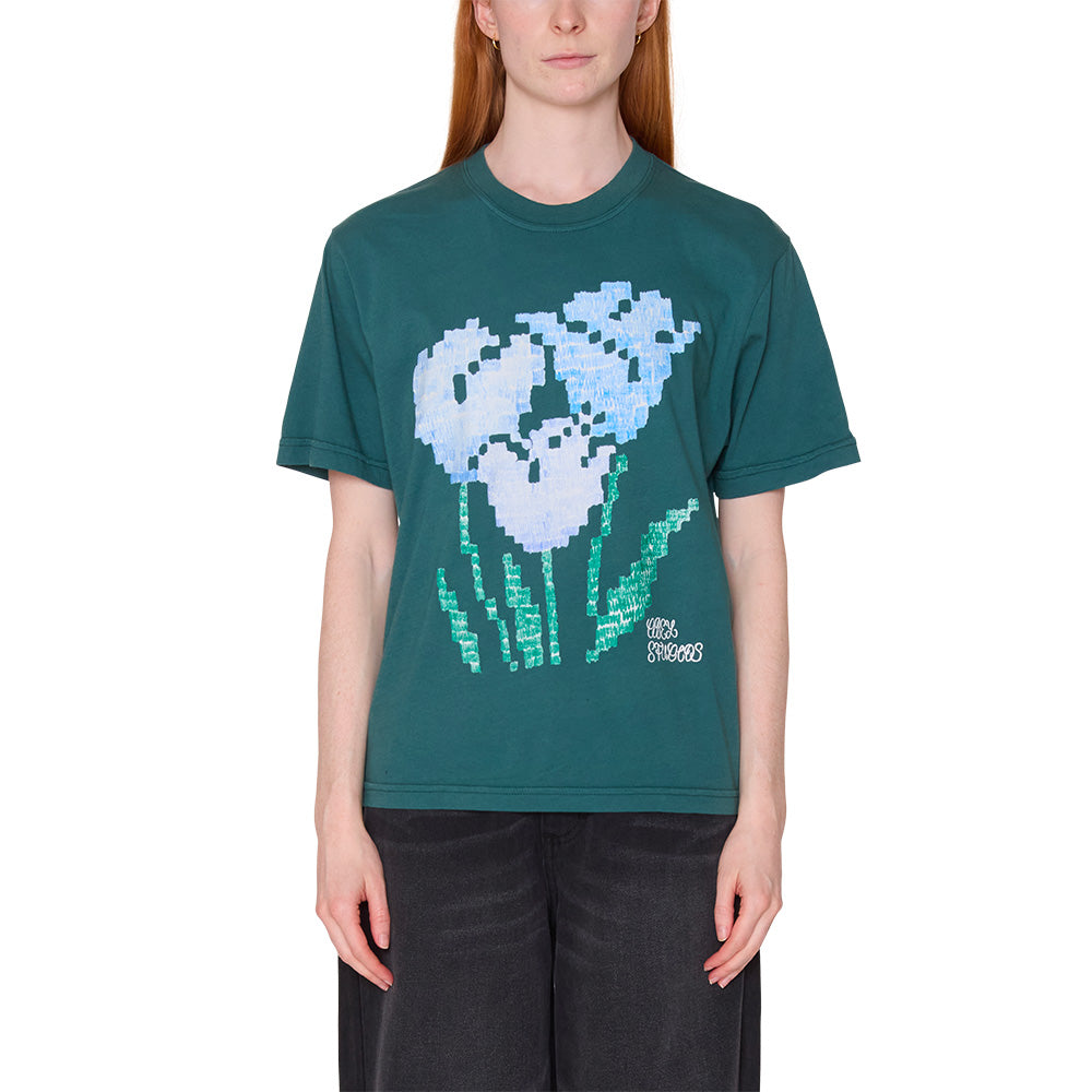 obey 268132728 tulip scribble tee shirt jasper green