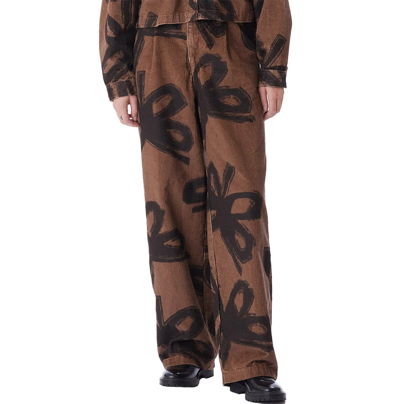 obey 242020103 nabi baggy cord pant  catechu wood multi