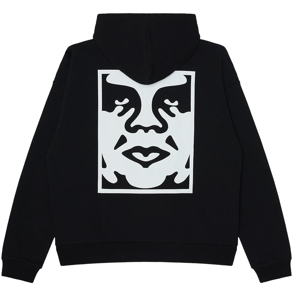 OBEY OBEY BOLD ICON EXTRA HEAVY HOOD // BLACK