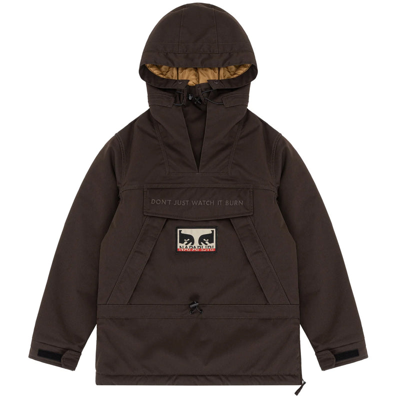 obey na4hmj obey x napapijri donʼt just watch it burn skidoo dark brown