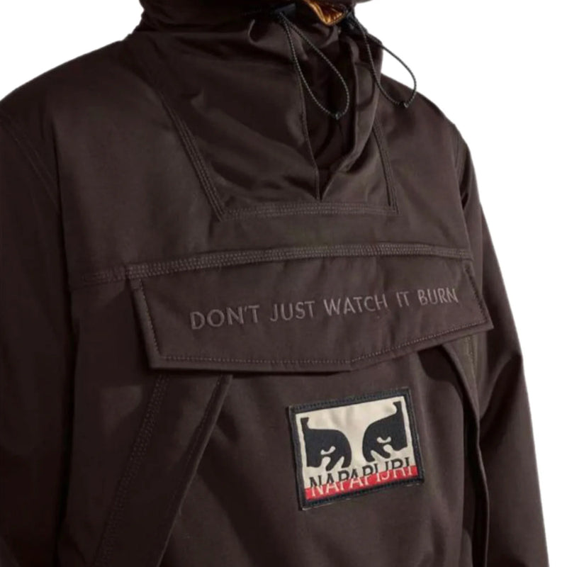 obey na4hmj obey x napapijri donʼt just watch it burn skidoo dark brown