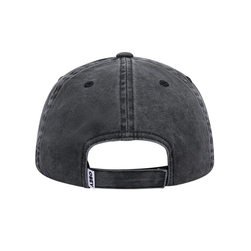 obey static 6 panel velcro back pigment black