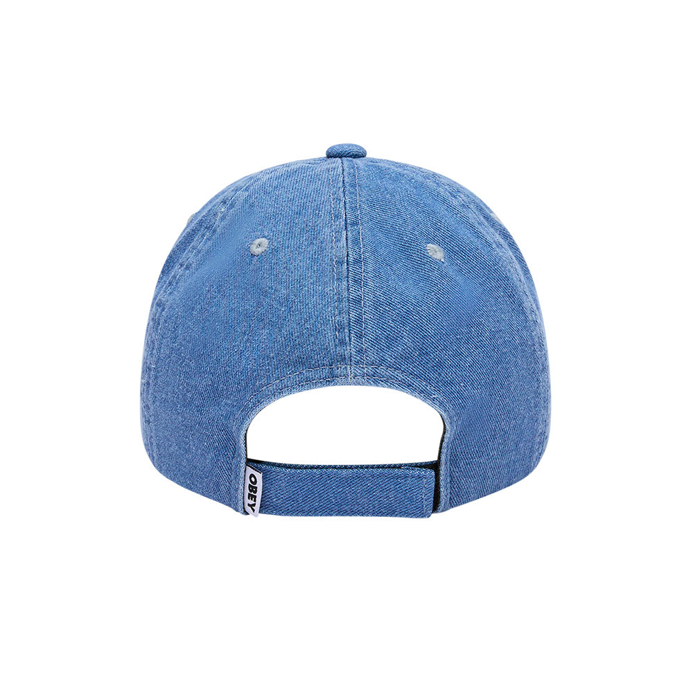 obey supernova 6 panel denim velcro back light indigo