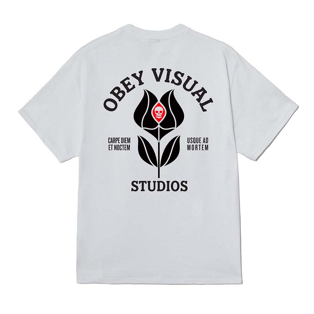 OBEY VISUAL STUDIOS FLOWER T-SHIRT // WHITE