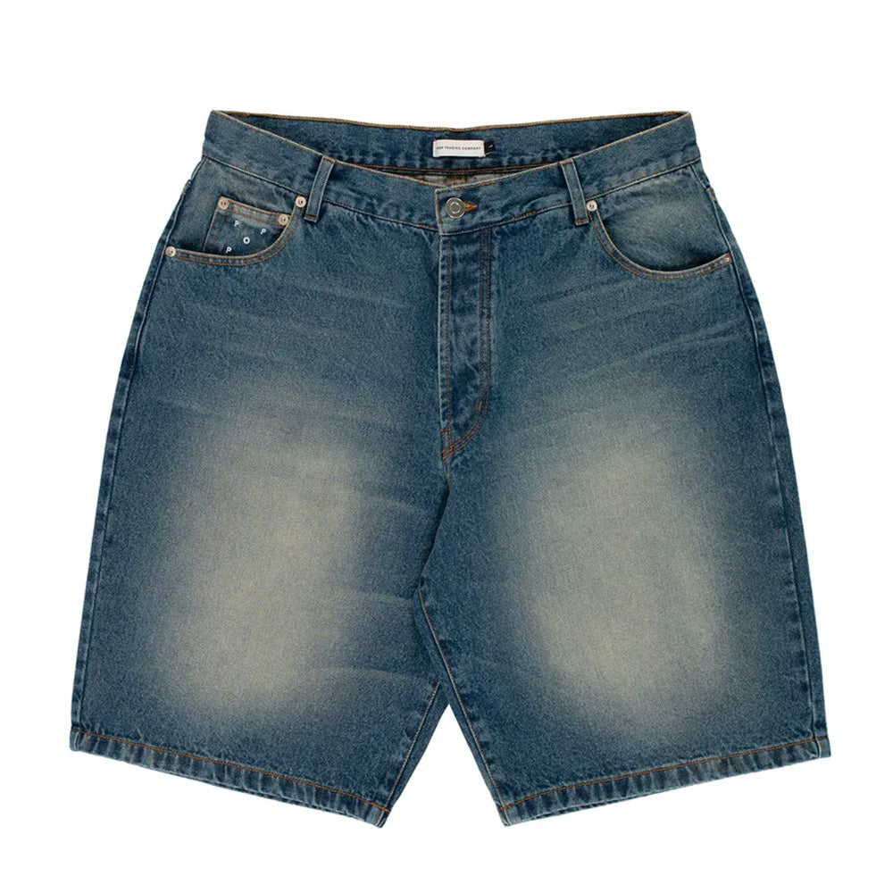 POP TRADING COMPANY LONGER DRS SHORT // WASHED DENIM
