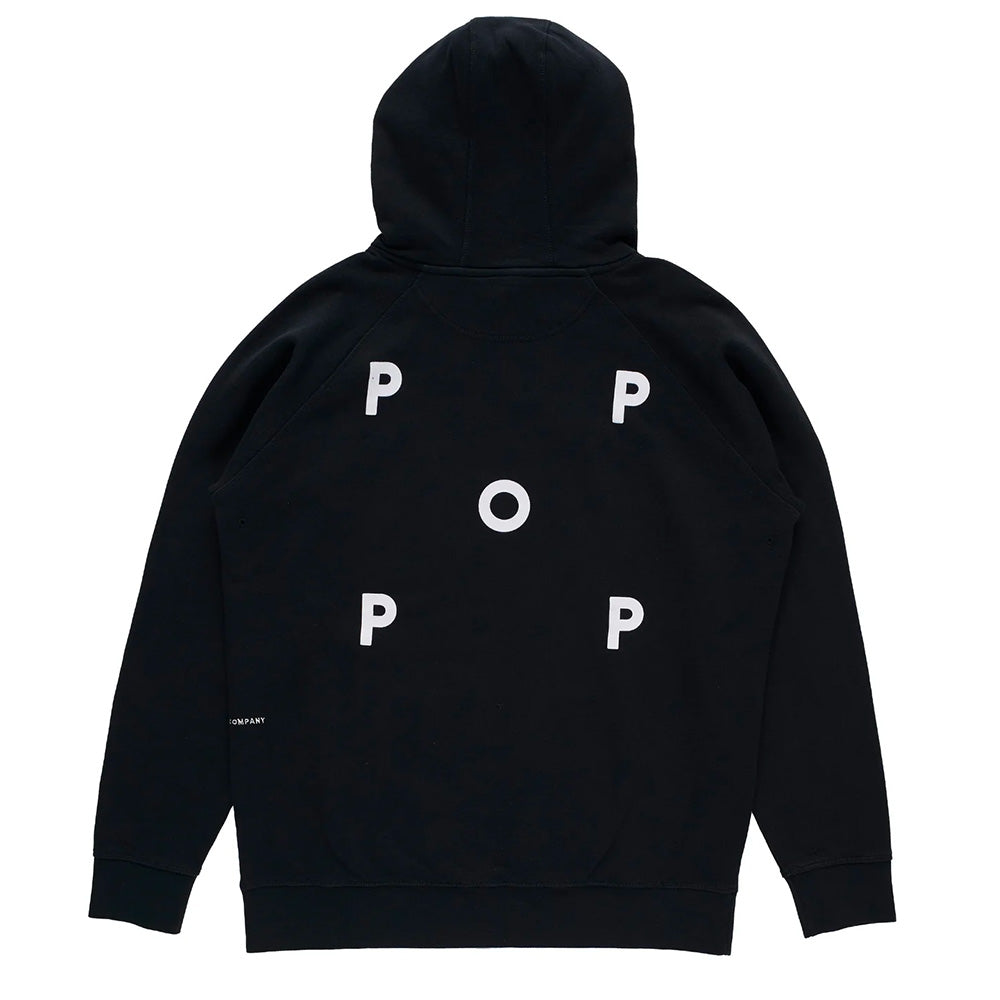 pop trading company nos03 logo hooded sweat black