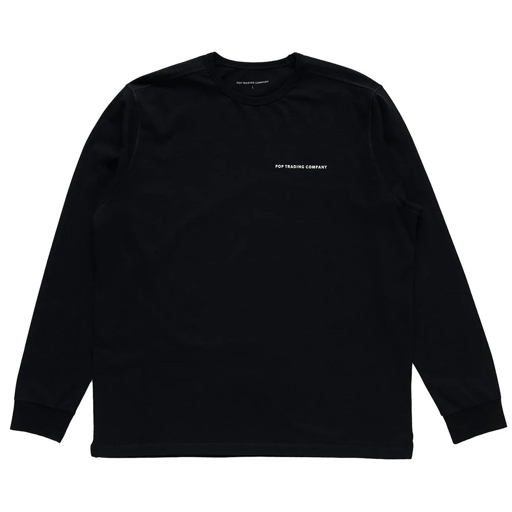 pop trading company nos05 logo longsleeve t shirt black