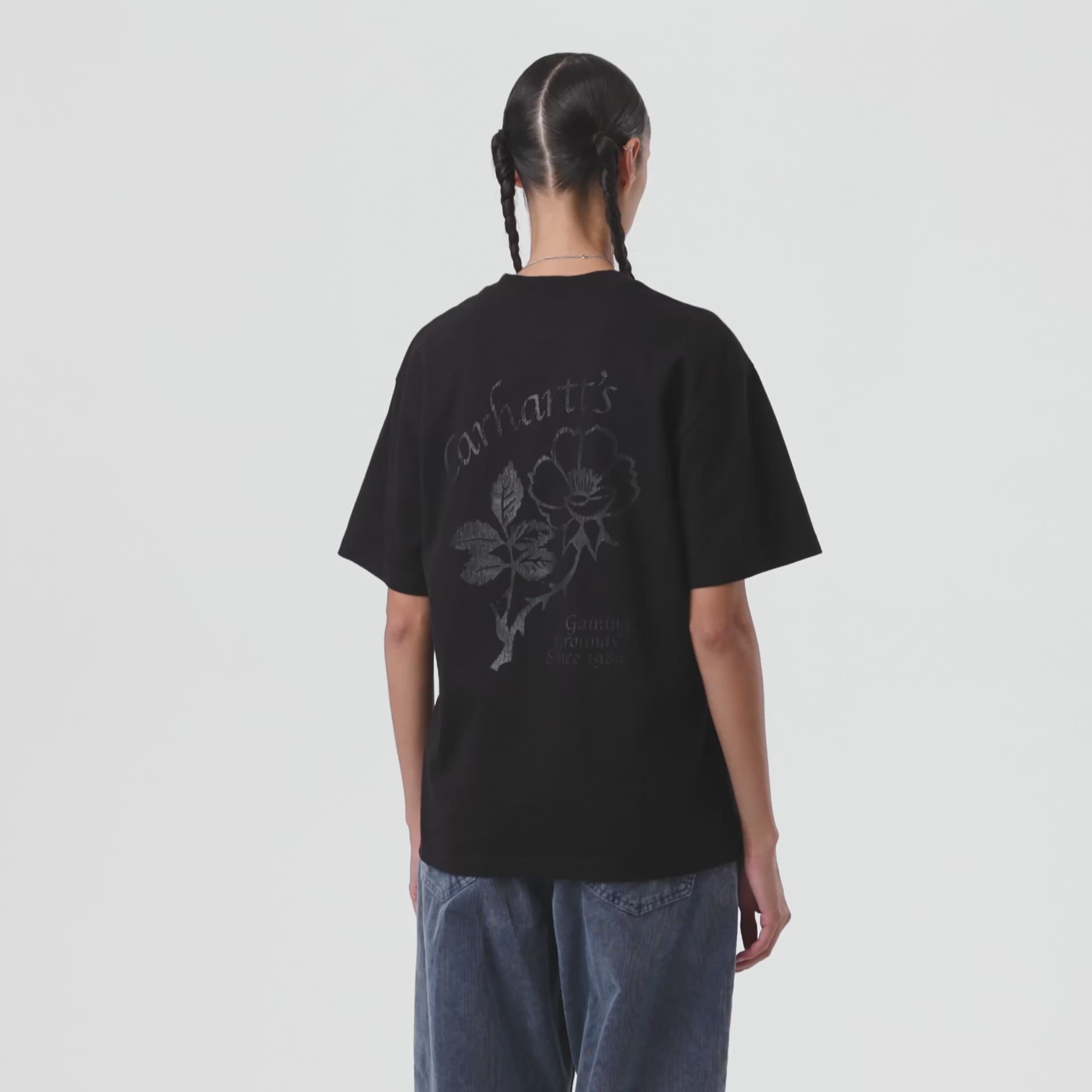 carhartt wip i035542 89 w ss flourish t shirt black