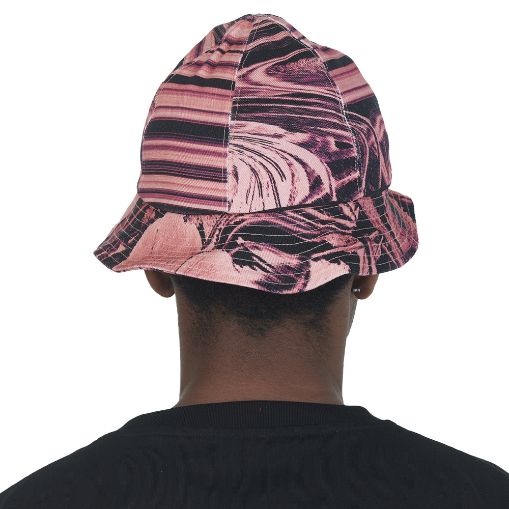 rassvet pacc12k012 flower print denim bucket hat woven pink
