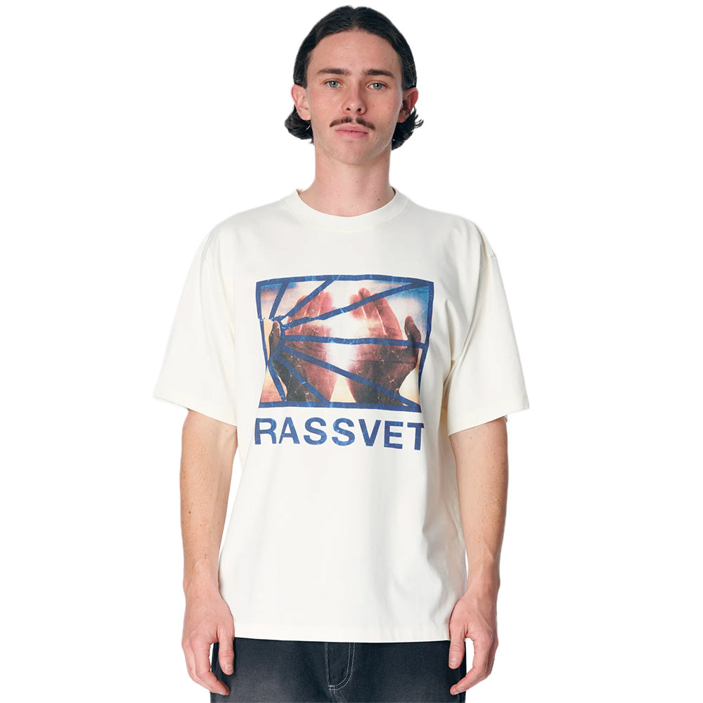 RASSVET HANDS LOGO TEE SHIRT KNIT // OFF WHITE. – Collateral